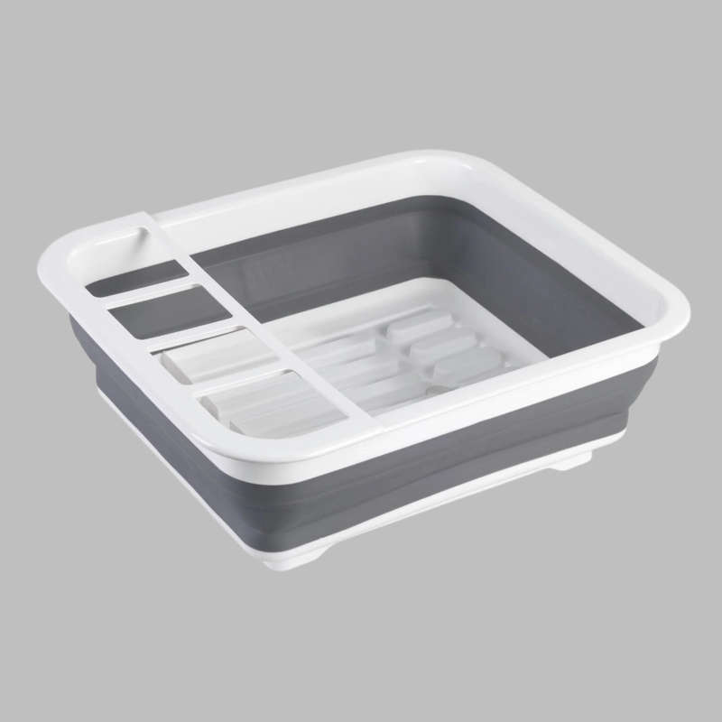 Dish Rack Foldable Silicone 36 X13 X31 White/Grey