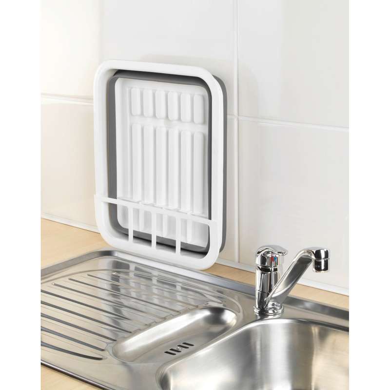 Dish Rack Foldable Silicone 36 X13 X31 White/Grey
