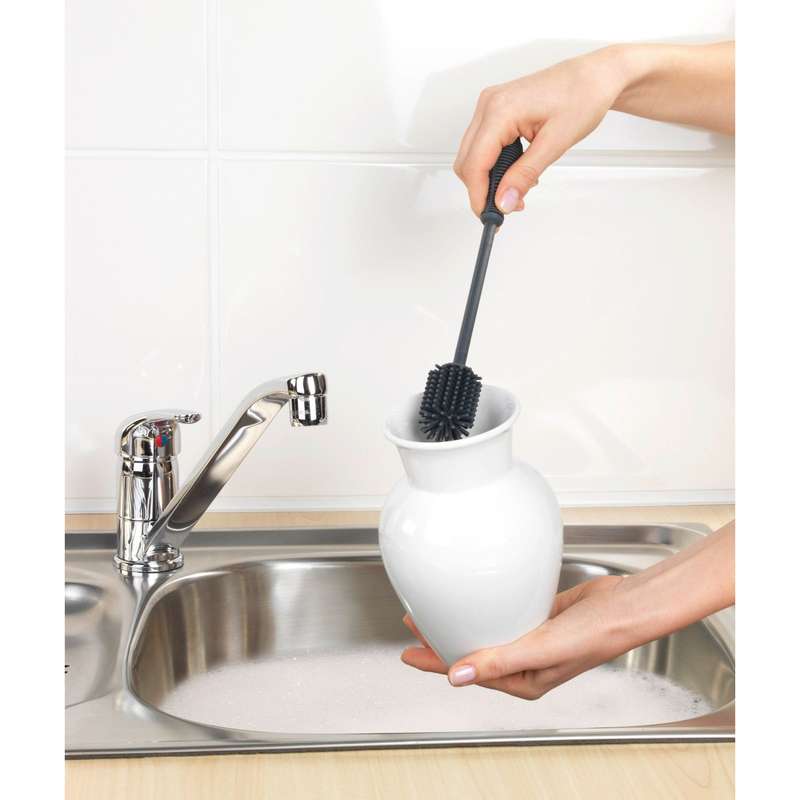 Washing Up & Bottle Brush Silicone 25cm Grey