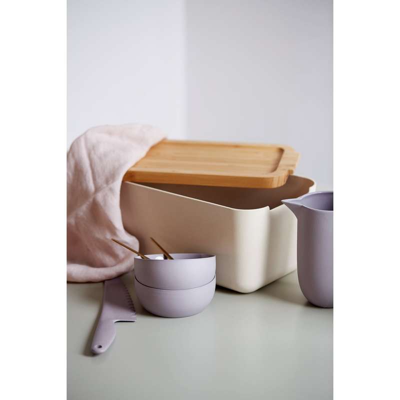 Wenko Derry Bread Box - Bamboo Lid & Integrated Cutting Board