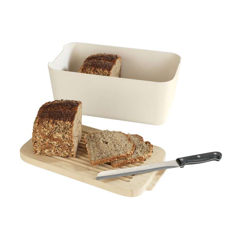 Wenko Derry Bread Box - Bamboo Lid & Integrated Cutting Board