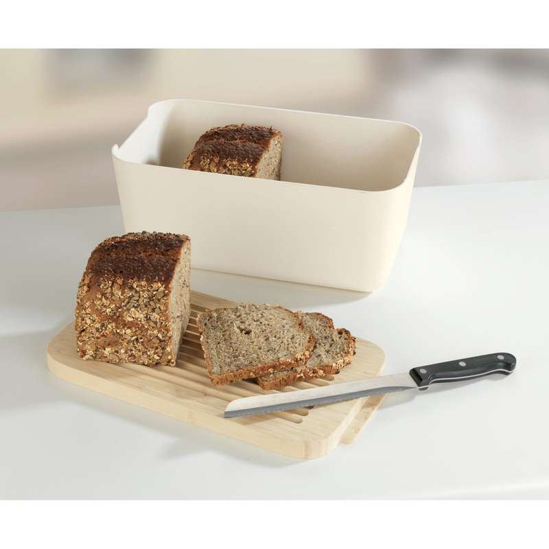 Wenko Derry Bread Box - Bamboo Lid & Integrated Cutting Board