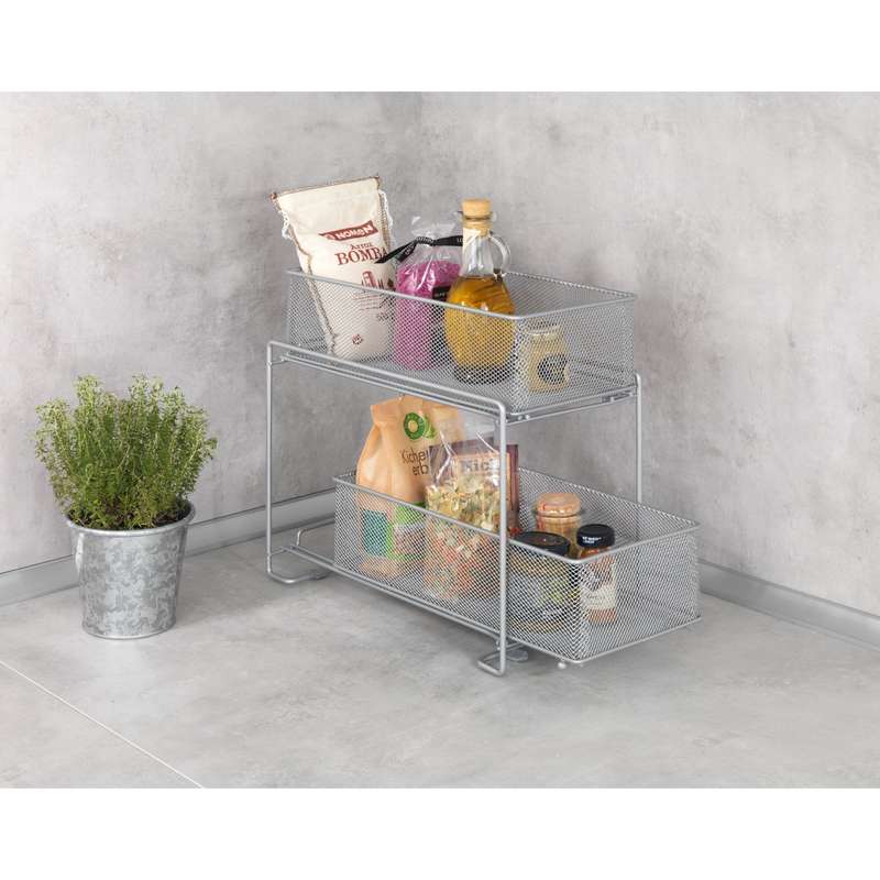 2 Drawer & Counter Storage Stand Metal Gioma