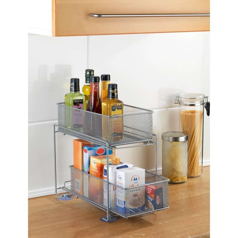 2 Drawer & Counter Storage Stand Metal Gioma