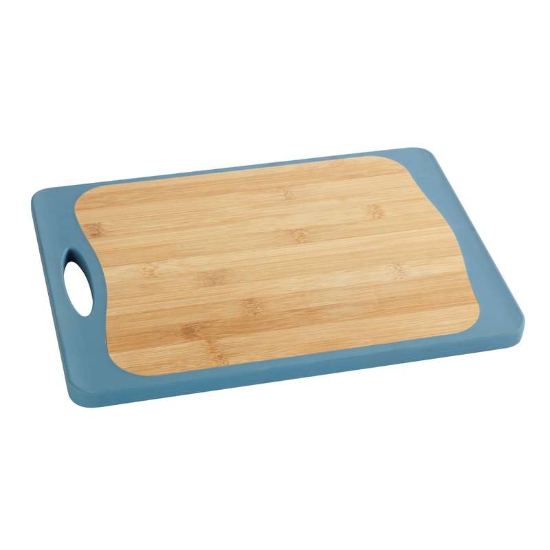 Wenko Double Sided Cutting Board - Bamboo & Pp - 33X23 - Anti-Slip Tpe - Blue