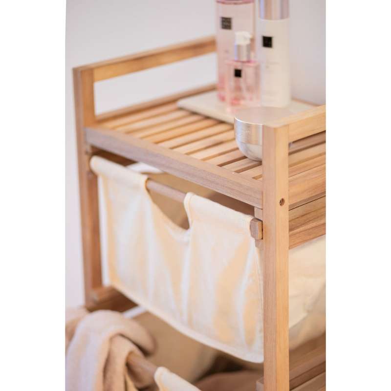 Wenko Laundry Trolley - 3 Drawers - Acina - Acacia Wood