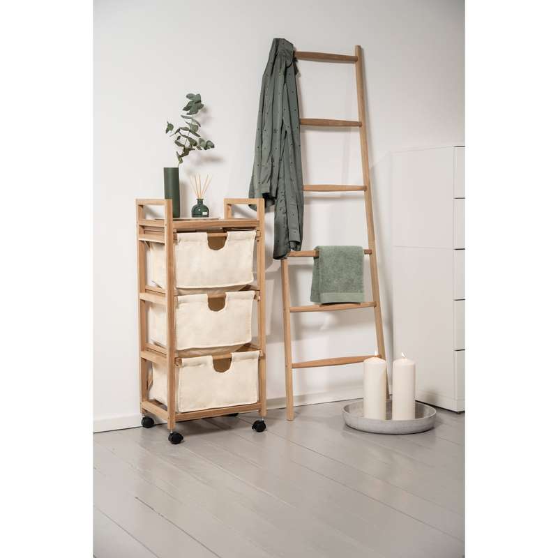 Wenko Laundry Trolley - 3 Drawers - Acina - Acacia Wood
