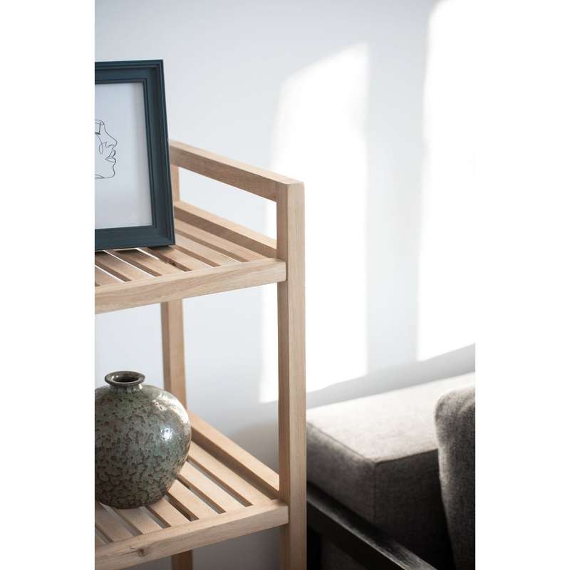 Wenko 4-Tier Shelving Unit - Acina - Acacia Wood