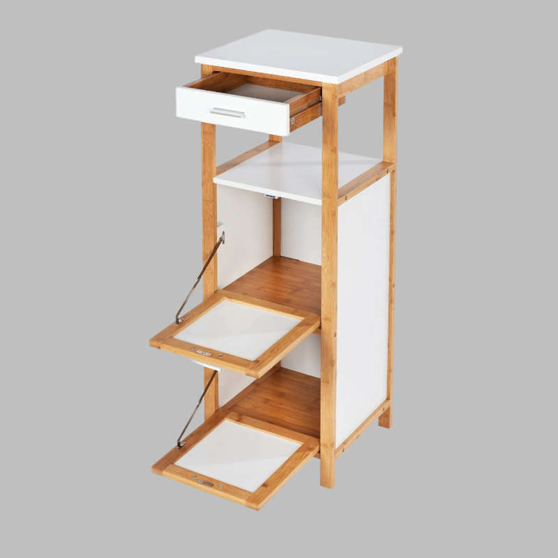 Shelving Unit W/ 2 Compartments + Drawer Finja Bamboo