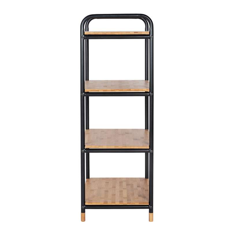 4 Tier Shelving Unit Loft Bamboo & Metal