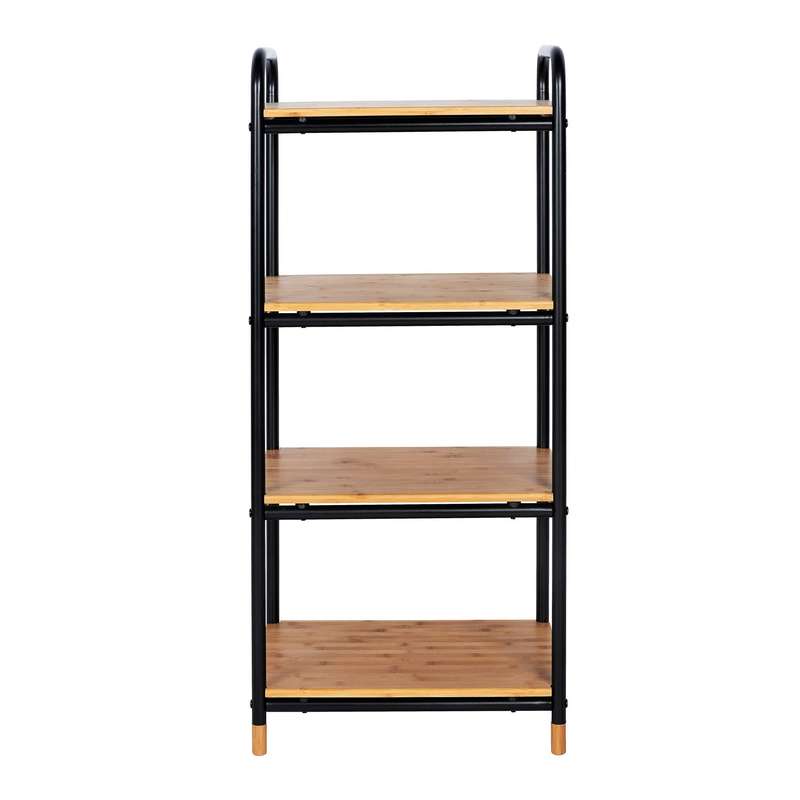 4 Tier Shelving Unit Loft Bamboo & Metal