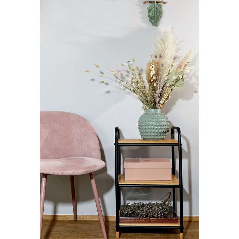 3 Tier Shelving Unit Loft Metal & Bamboo
