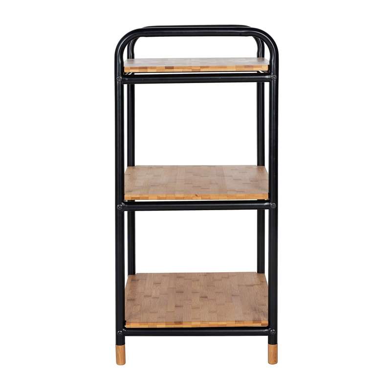 3 Tier Shelving Unit Loft Metal & Bamboo