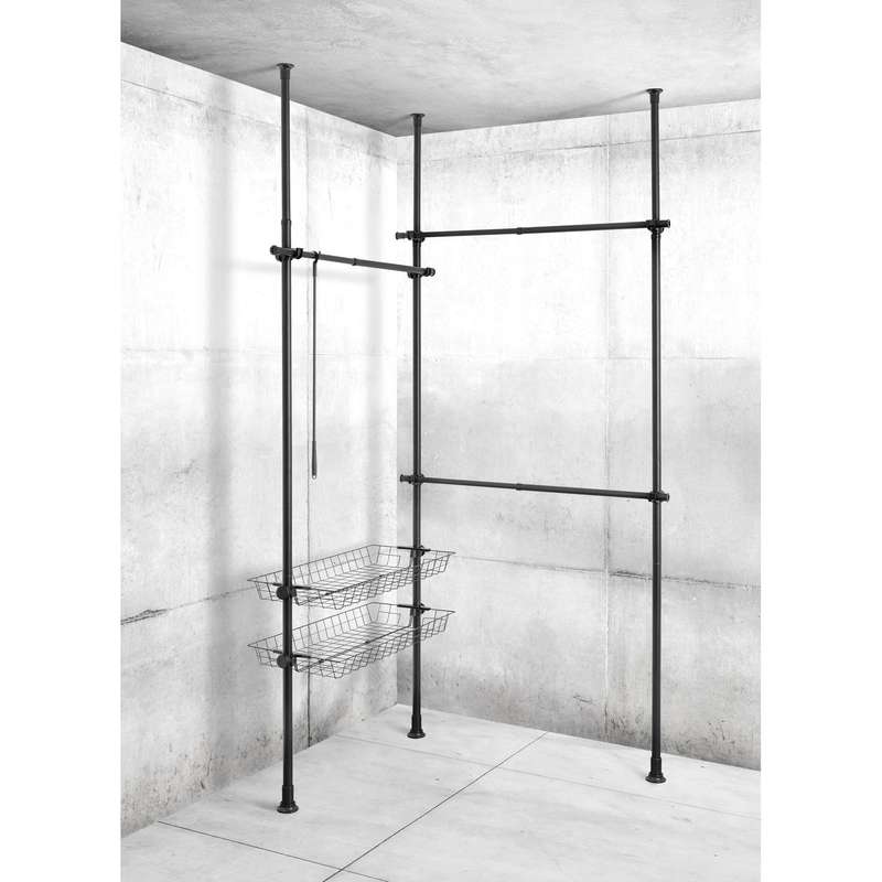 Wenko Clothing Organizer - Adjustable Telescopic System - Herkules - Duo Black