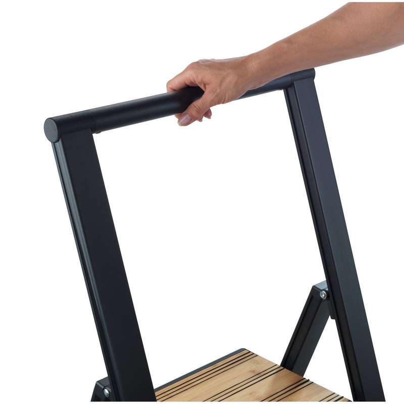 Wenko Folding Step Ladder Aluminium - 3 Steps - Black