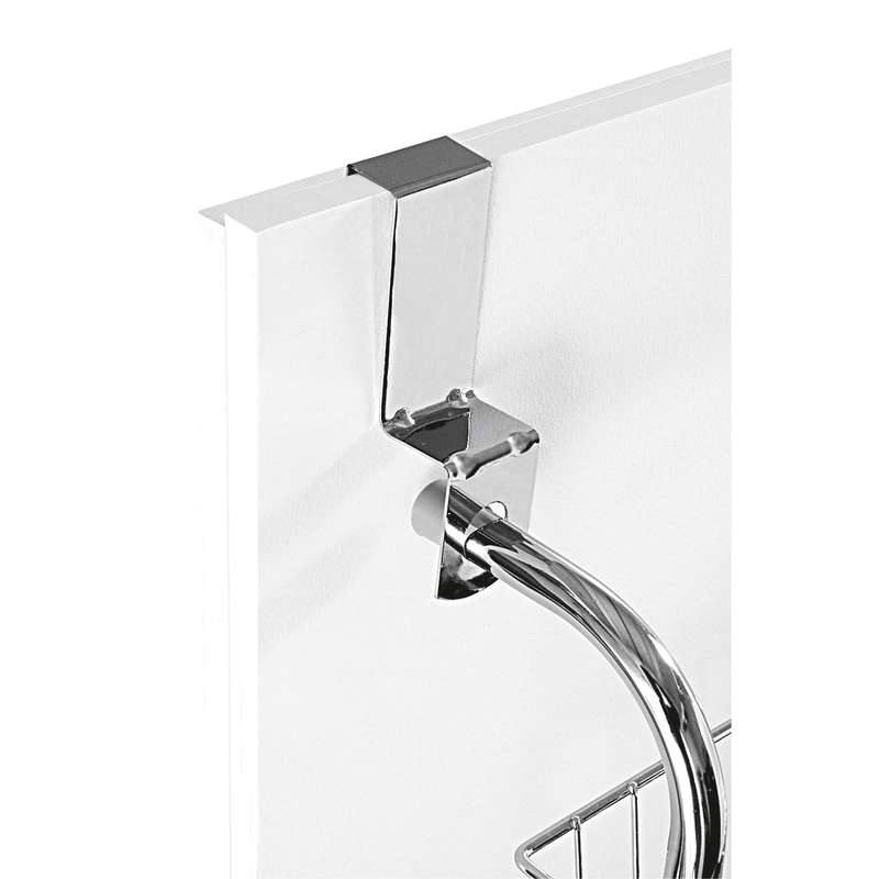 Door Mounted Hanging Rack With 2 Shelves & 6 Hooks