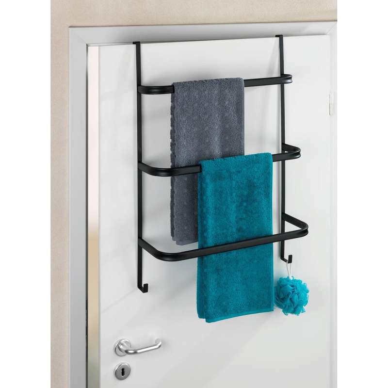 3 Bar Over Door Towel Rail Irpinia Matte Black Steel