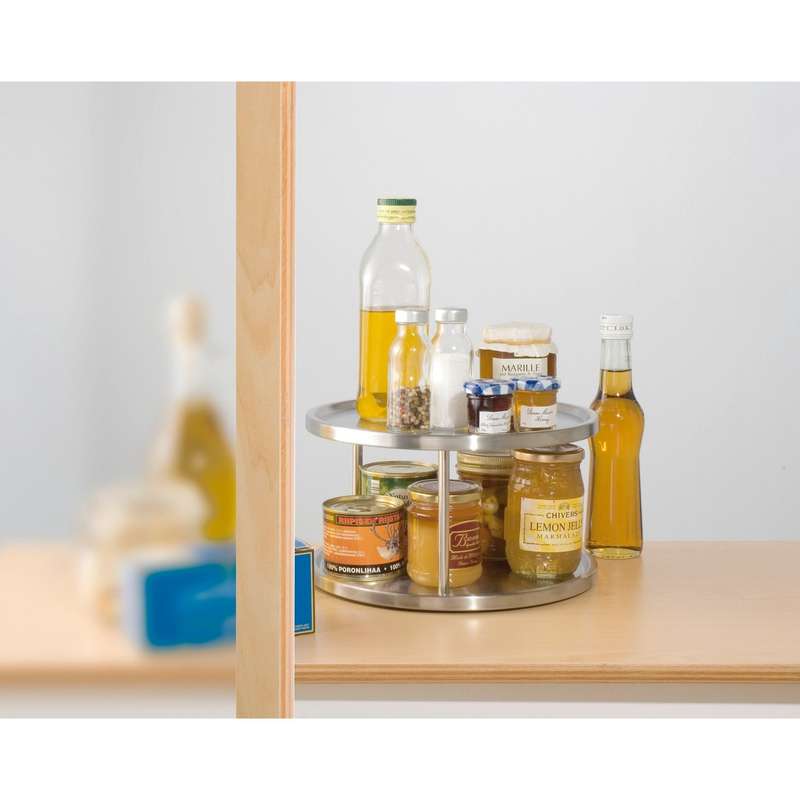 Cupboard Turntable 2 Tier Lazy Susan Duo Stainless Steel