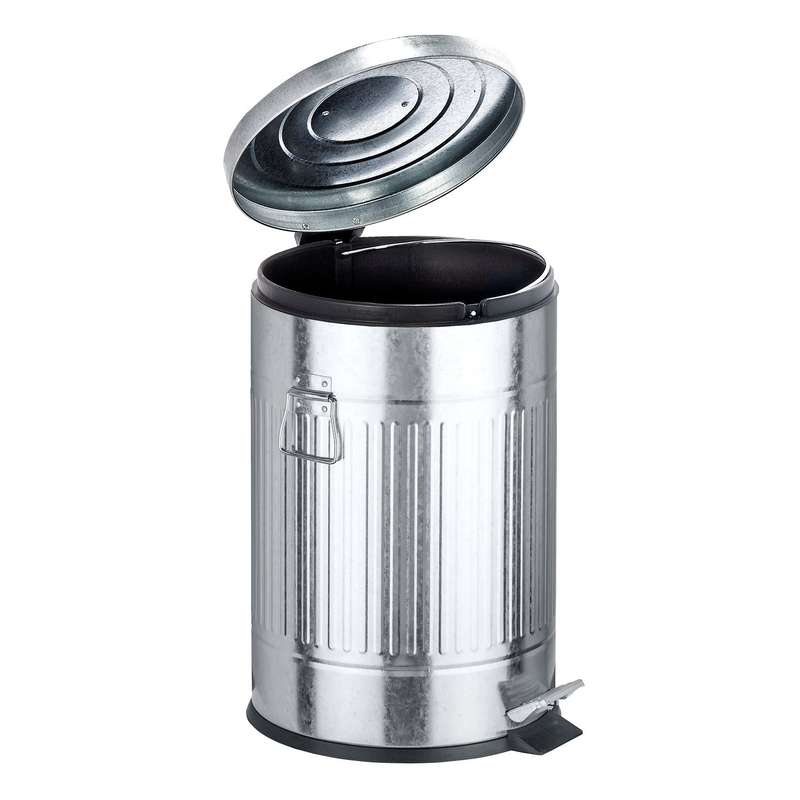 Wenko 20L Pedal Bin - New York Retro Style - Easy Close - Silver