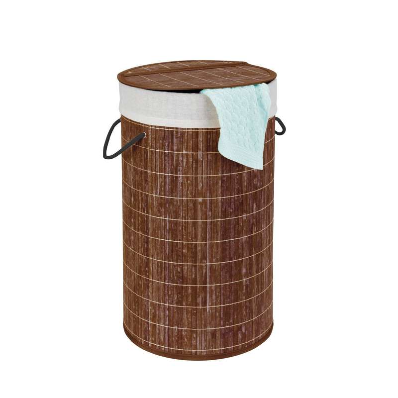 Laundry Basket 55 L Bamboo With Bag