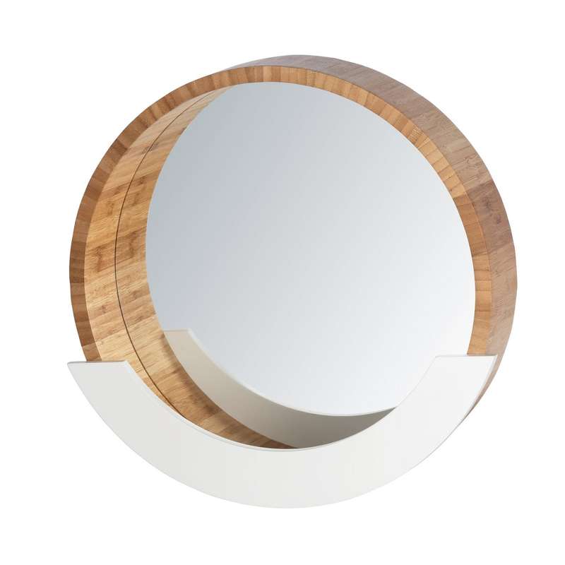Wall Mirror With Shelf Finja Bamboo