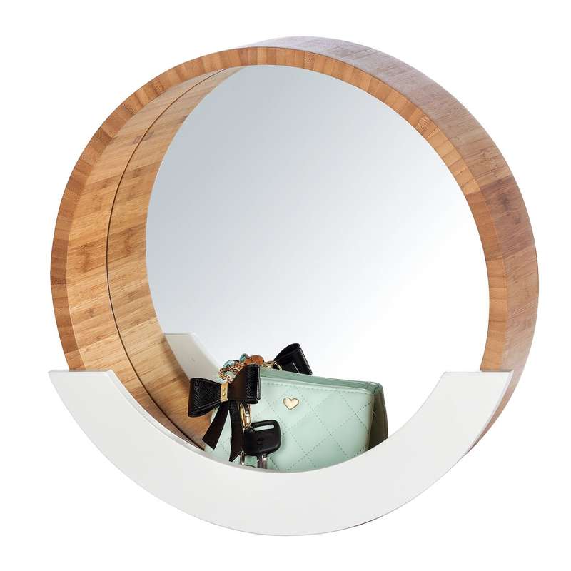 Wall Mirror With Shelf Finja Bamboo