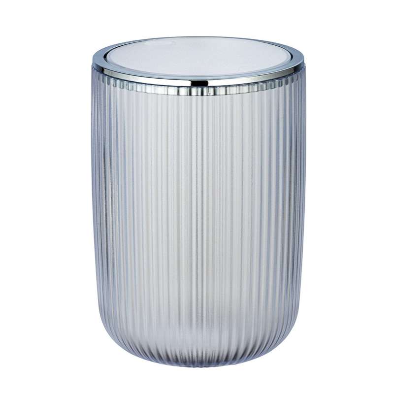 Wenko Swing Cover Bin 5.5L - Agropoli Range - White - Frosted Plastic