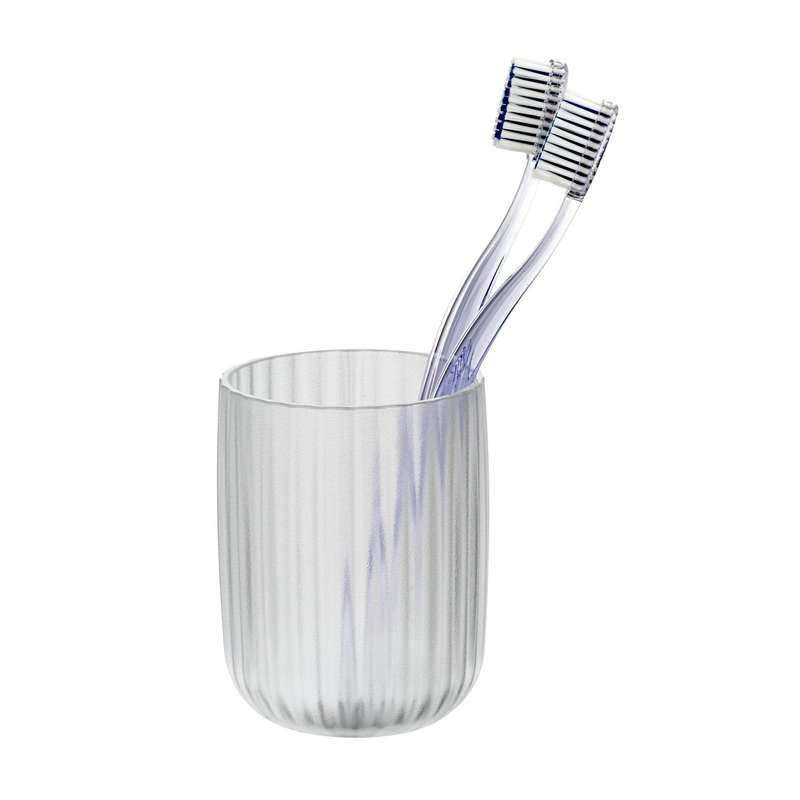Toothbrush Tumbler Agropoli Range White Frosted Plastic
