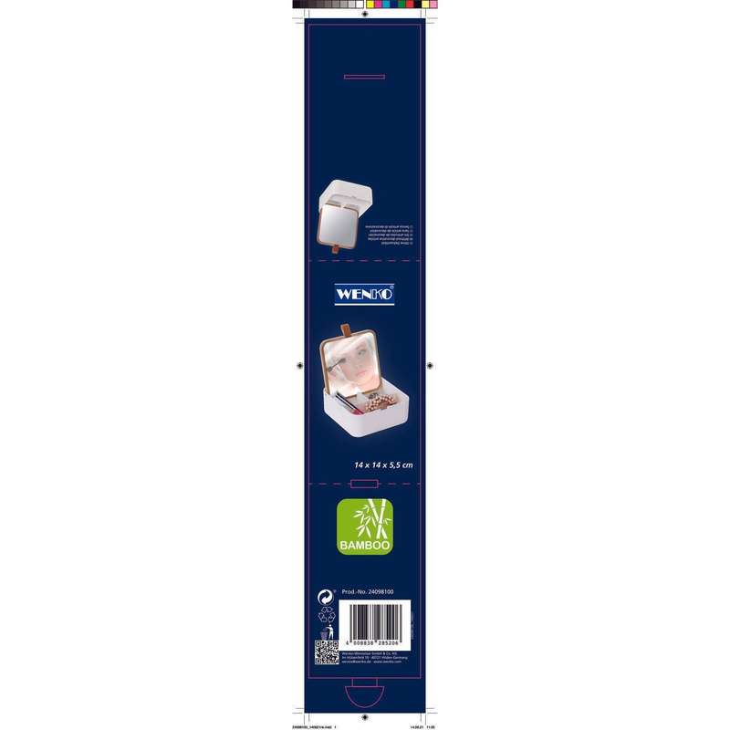 Wenko Organizer With Cosmetic Mirror - Bovisa - White