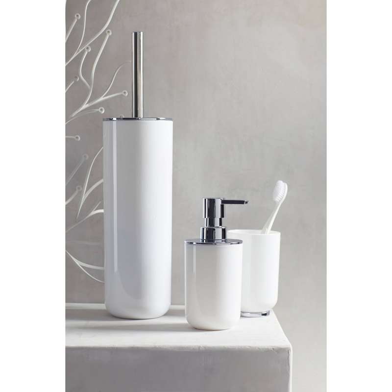 Toothbrush Tumbler Posa White/Chrome