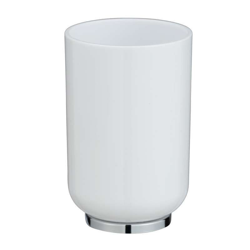 Toothbrush Tumbler Posa White/Chrome