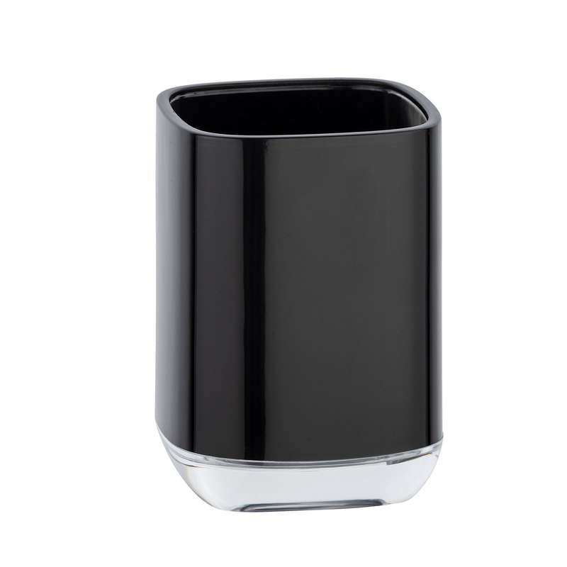 Wenko Toothbrush Tumbler - Mason - Black & Transparent