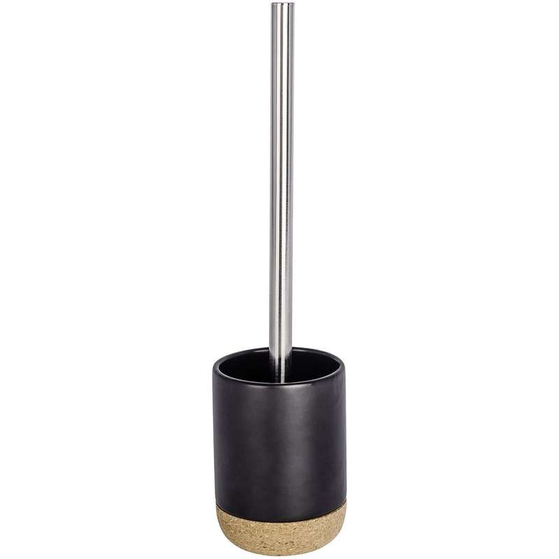 Toilet Brush Black Ceramic & Cork