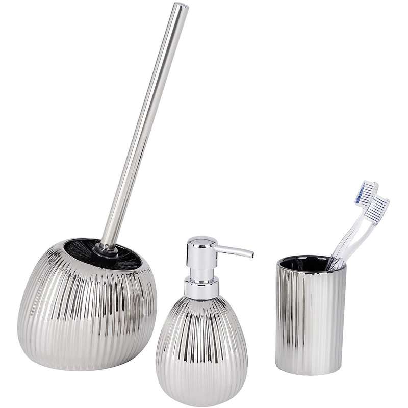 Toilet Brush Polaris Range Silver Riff Ceramic