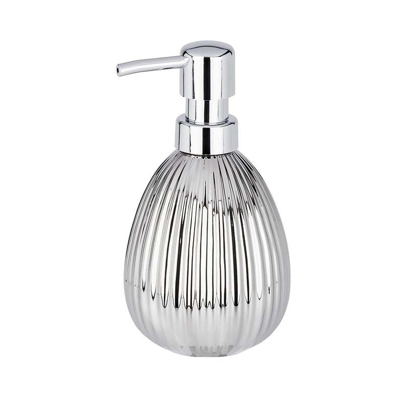 Soap Dispenser Polaris Range Silver Riff Ceramic