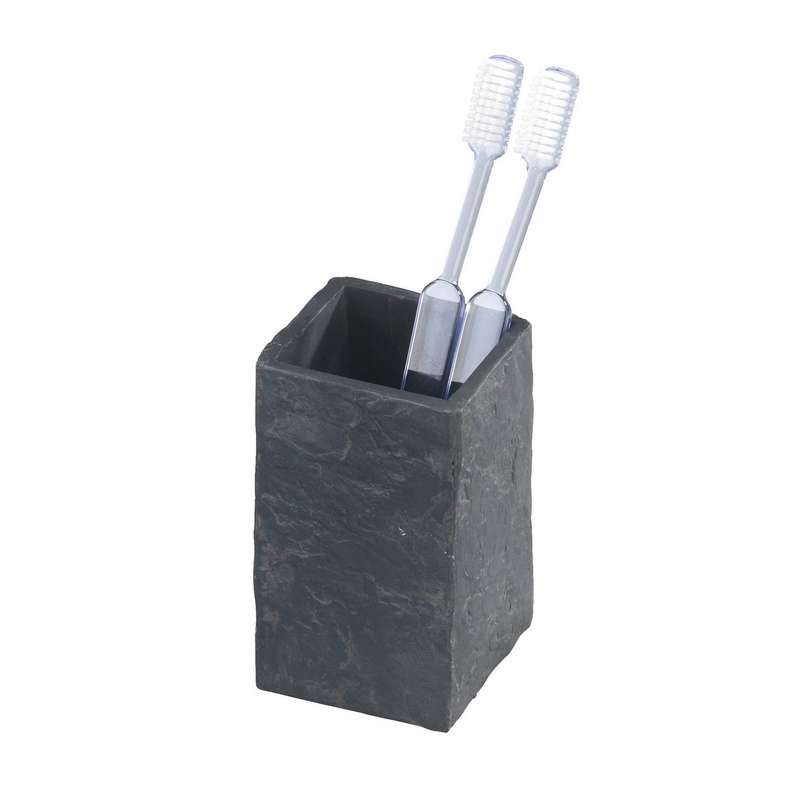 Toothbrush Tumbler Slate Rock Range Polyresin Anthracite