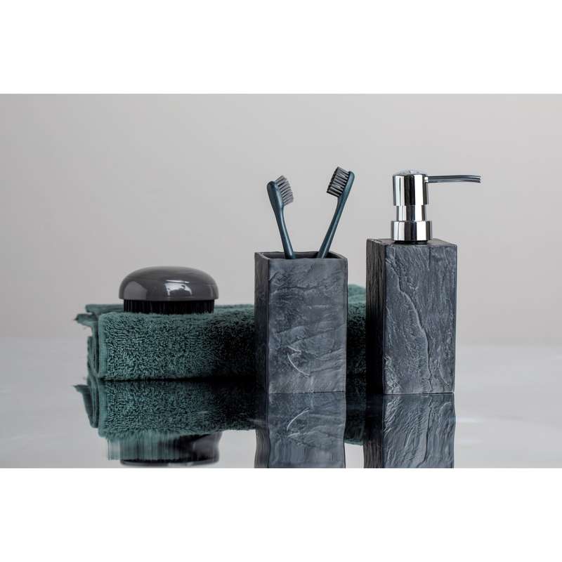 Toothbrush Tumbler Slate Rock Range Polyresin Anthracite
