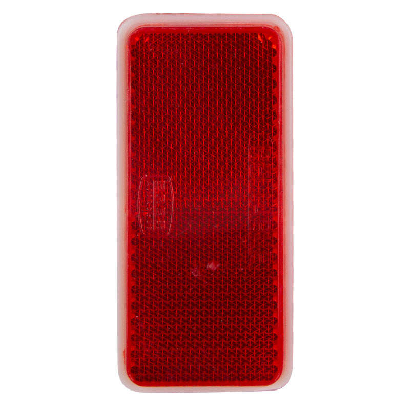 Square Reflector Stick On Red 90 Mm