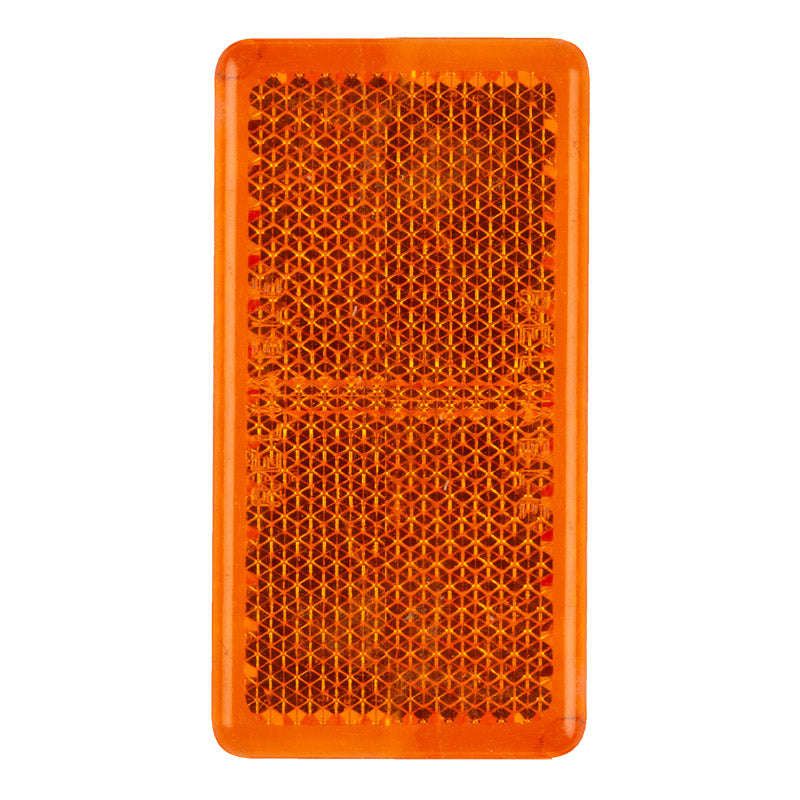 Rectangular Reflector Stick On Amber 65 Mm