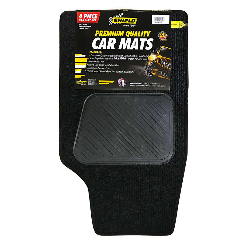 Shield Universal 4 X4 Charcoal Ribbed 4 Pce Carpets