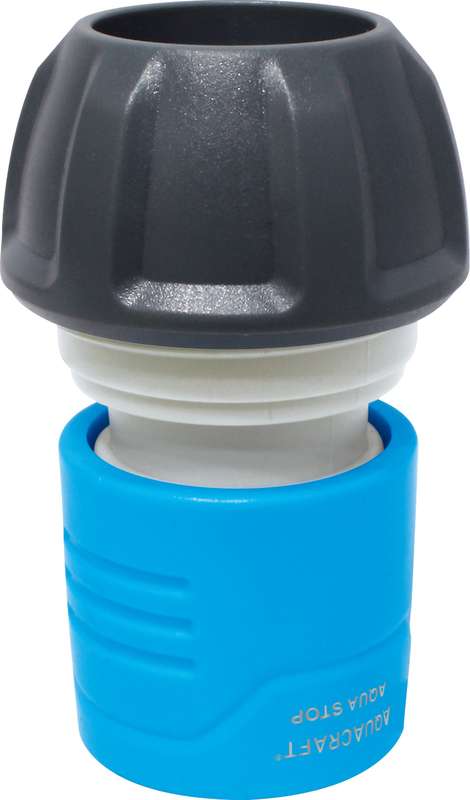 Aqua Fitt Hose Connector W/Stop 5/8 3/4