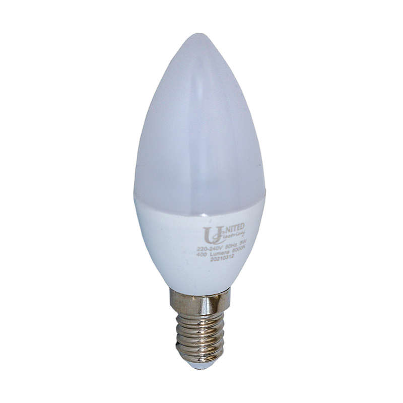 United Electrical Lamp Led Candle Cw E14 5 W