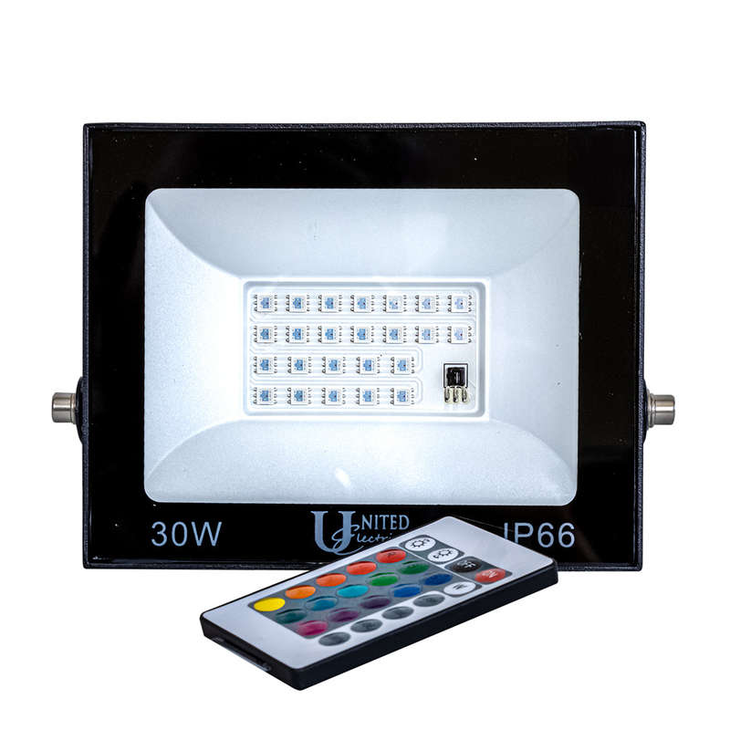 United Electrical Rgb Floodlight 30 W With Remote