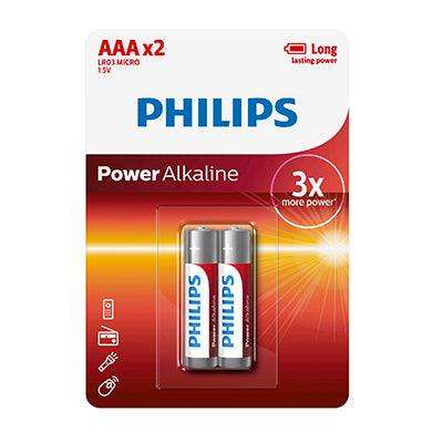 Philips Power Alkaline Lr03 Aaa Batteries 1.5 V 2 Pack