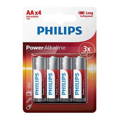 Philips Power Alkaline Lr6 Aa Batteries 1.5 V 4 Pack