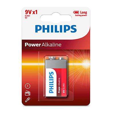 Philips Power Alkaline 6 Lr61 Battery 9 V 1 Pack