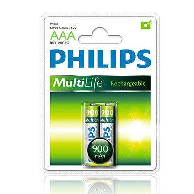Philips Multilife Ni Mh Rechargeable Aaa Batteries 1.2 V 2 Pack
