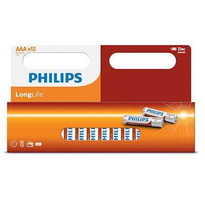 Philips Longlife Zinc Aa Batteries 1.5 V 12 Pack Window