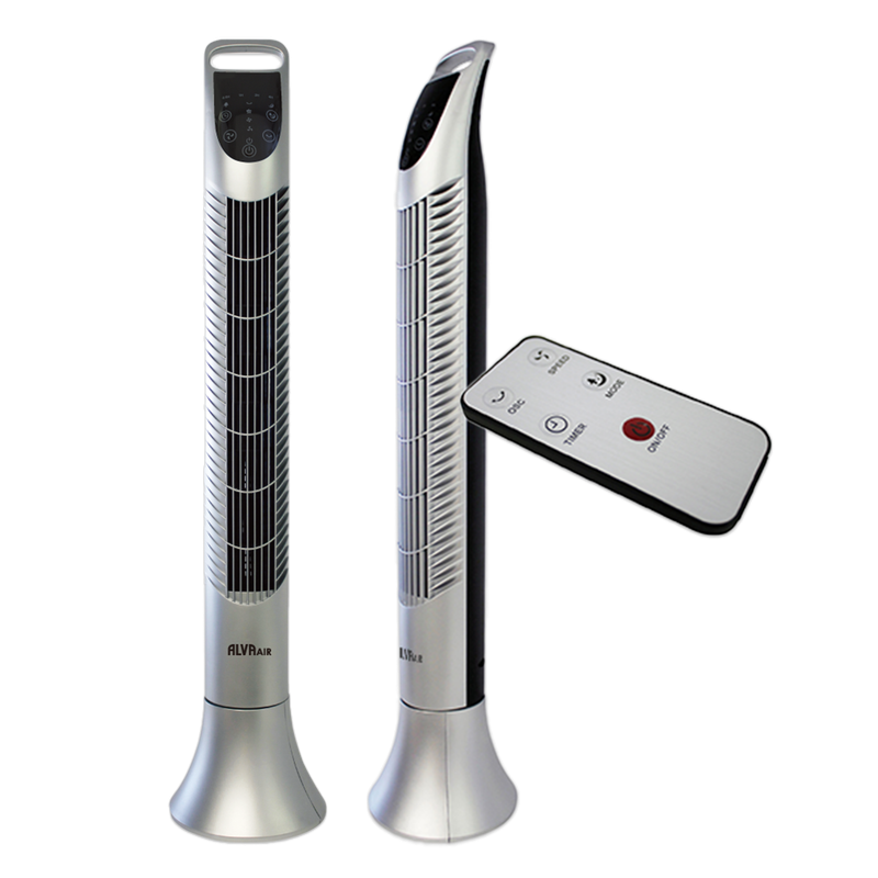 92cm Plastic Tower Fan (Silver) With Remote