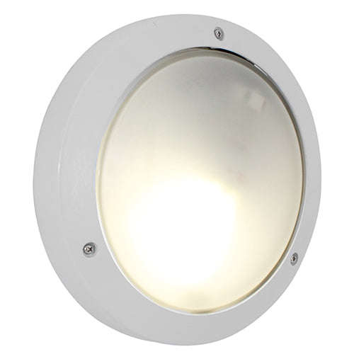 ***Plain Round Bulkhead 270mm White 1x60w